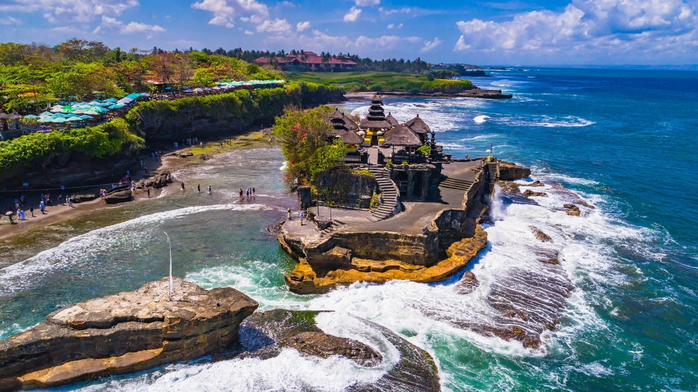 Tanah Lot Temple and Bali coastline